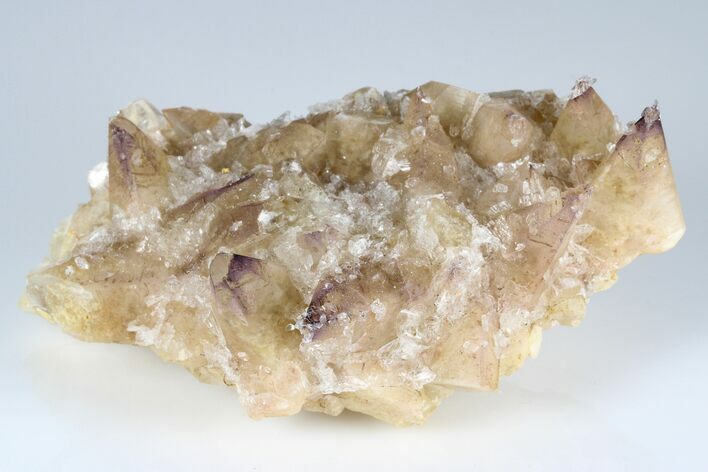 Calcite Crystal Cluster with Purple Fluorite - China #177659